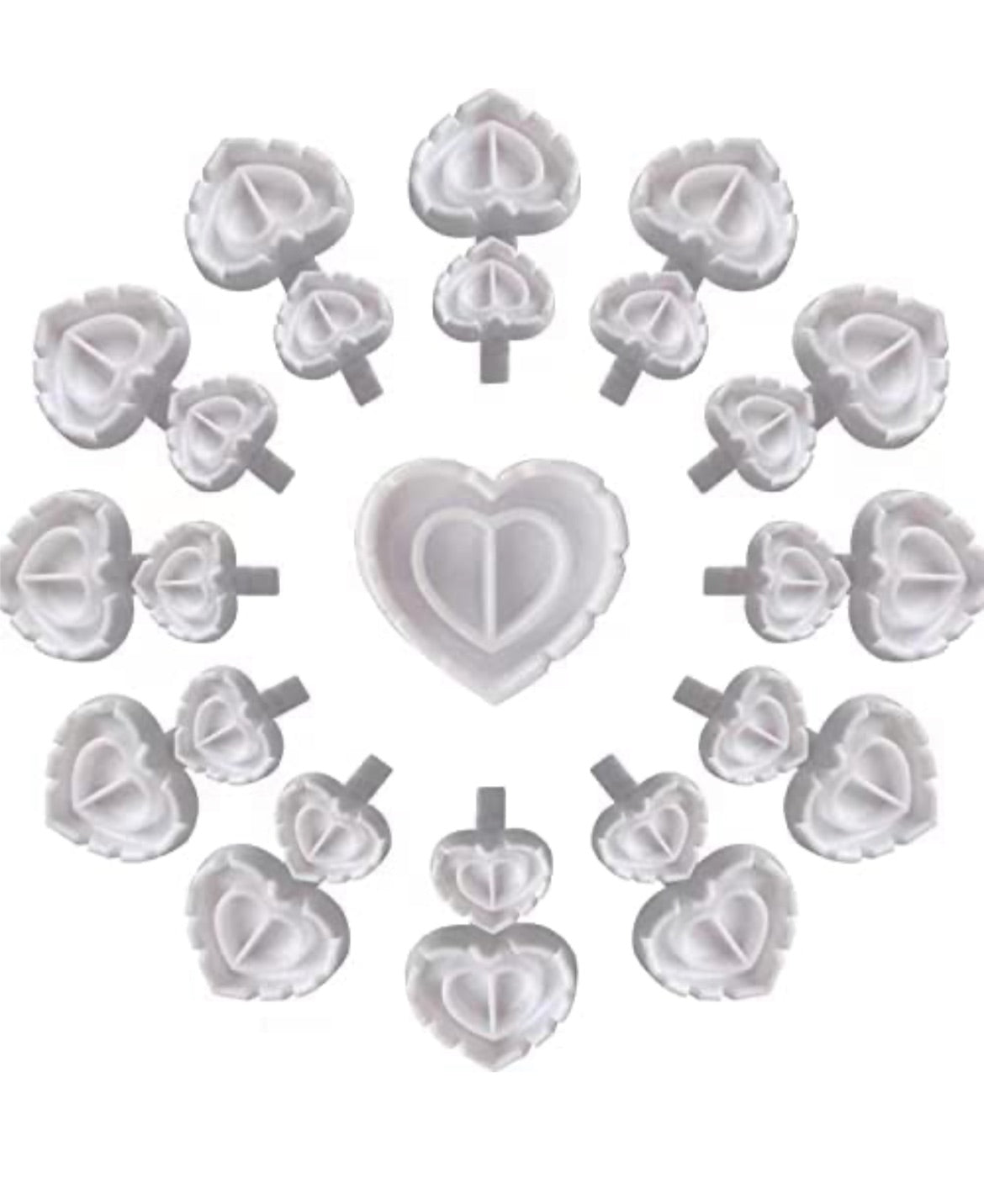 Heart Shape Fanning Glue Rings